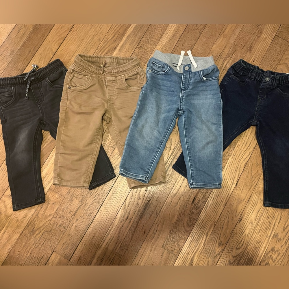 Baby Boy 18m Gap &Nautica Blue pull on Jeans Cat Jack Brown Black Pants Bundle